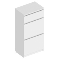 Тумба 2-ств с ящиком 600х400х1220