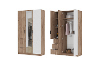 Шкаф Орегон 3-х створчатый (Дуб крафт табачный/Белый супермат)