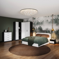 Чикаго спальня с угл шк антрацит_белый Чикаго спальня с угл шк антрацит_белый