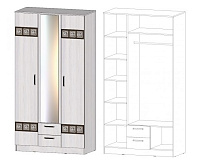 Шкаф Коста-Рика 3-х створчатый (Анкор светлый)