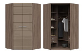Шкаф угловой Симба 2-х створчатый (Ясень шимо темный/Кофе с молоком)