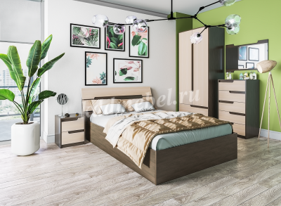 Кровать Гавана 1.6 (Венге/Дуб молочный)