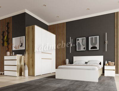 Тумба прикроватная Плейона спальня (Дуб делано/Белый)