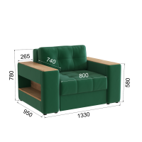 Кресло кровать Доро_Изумруд