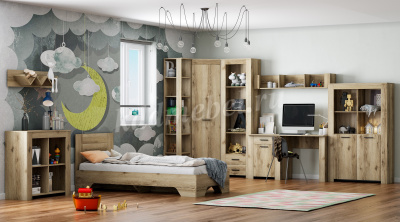 Шкаф угловой Квадро-20 (Дуб Делано светлый)