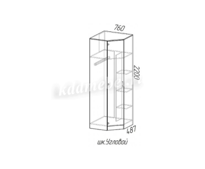 Шкаф угловой Эра (Дуб вотан/Белый)