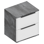 Тумба прикроватная Лео-2 с 2 ящиками (Айрон рок/Софт айс)