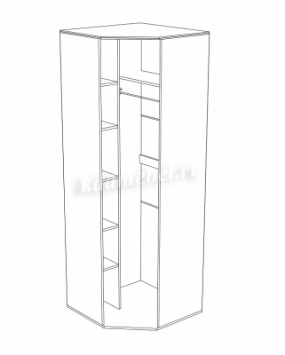 Шкаф угловой Сопрано (Анкор светлый)