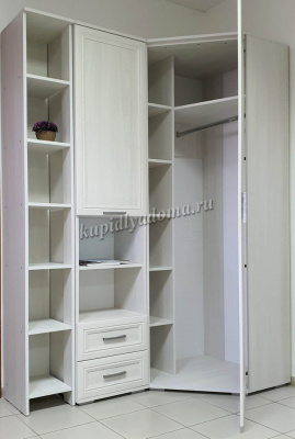 Шкаф угловой Джаз (Ясень анкор белый)