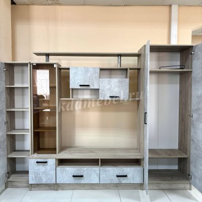 Гостиная Оскар-5 (Дуб крафт серый/Цемент)