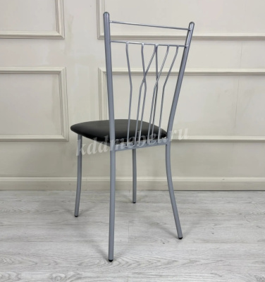 Стул Марсель К (Металлик/Кожзам черный)