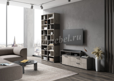 Стеллаж Эдинбург СТЛ 01 (Дуб крафт серый)