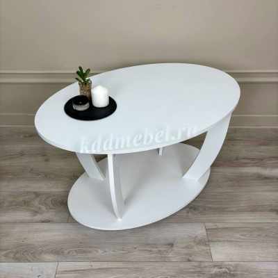 Стол журнальный Овальный (Белый)