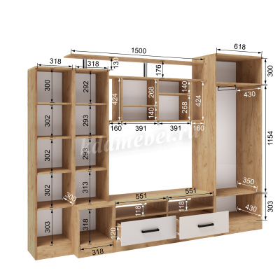 Гостиная Оскар-5 (Дуб крафт золотой/Кашемир)