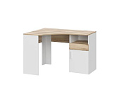 Стол письменный угловой Геометрия-10 (Белый/Делано светлый)