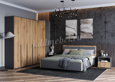 Шкаф Стил угловой (Темно-серый лофт/Дуб золотистый)