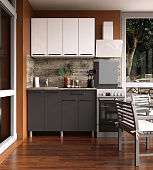 Кухня Тоскана 1,2 (Белый/Графит/Столешница Мраморный берег)