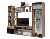 Крокус гостиная Дуб делано Черный глянец отк Крокус гостиная Дуб делано Черный глянец отк