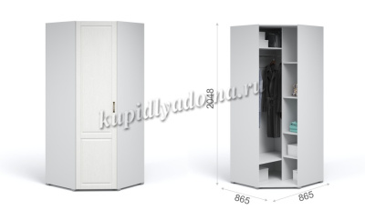 Шкаф угловой Лацио (Белый/Белое дерево)