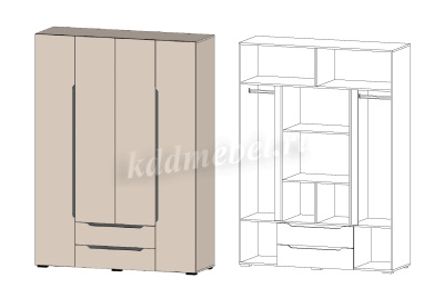 Шкаф Британа 4-х створчатый (Кашемир)