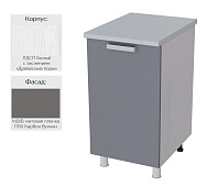 Шкаф нижний глубокий Г45Р кухня Осло без столешницы (Белый/Карбон вулкан) 