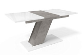 Стол обеденный Мемфис (Бетон чикаго/Белый глянец) УЦЕНКА