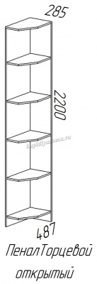 Пенал торцевой открытый (Венге)