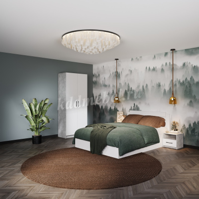 Шкаф 2д Чикаго (Ателье светлый/Белый)