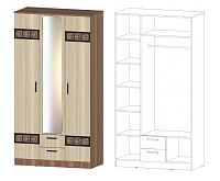 Шкаф Коста-Рика 3-х створчатый (Ясень шимо темный/Ясень шимо светлый)