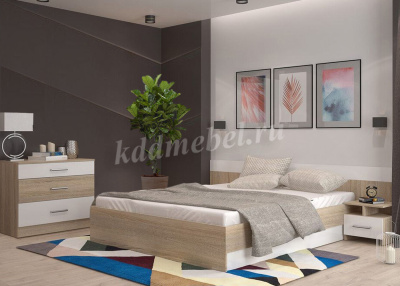 Спальня Уют (Дуб сонома/Белый)