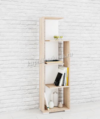 Стеллаж Ромео-6 (Дуб сонома/Белый)