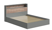 Кровать Люмьер 1.6 с настилом (Шиншилла серая/Дуб сонома)