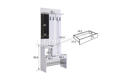 Прихожая К4 Баско (Кашемир/Дуб крафт золотой)