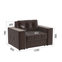 Кресло кровать Виконт_Коричневый Кресло кровать Виконт_Коричневый