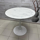 Стол обеденный GH-T 15 M 800 (Белый мрамор/Белый) УЦЕНКА