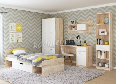 Стол журнальный Стелс 115 (Дуб сонома/Белый)