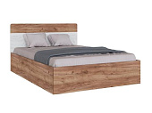 Кровать Вегас 1.6 с настилом ДСП 2С (Дуб крафт табачный/Дуб крафт белый)