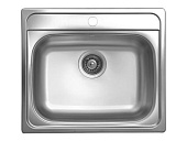 Мойка врезная Юкинокс Гранд - 570 0,6 мм (Металлик) с выпуском