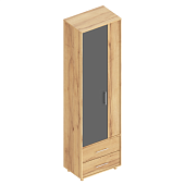 Шкаф 2ств с ящиками Граф (Дуб золотистый/Темно серый лофт)