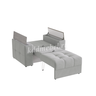 Кресло-кровать Нави (Светло-серый/Холст белый)