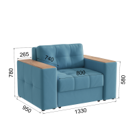 Кресло кровать Виконт_Светло-голубой Кресло кровать Виконт_Светло-голубой