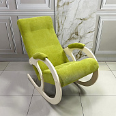Кресло-качалка Неаполь Модель 3 (дуб шампань-эмаль/Ткань Зеленый Apple Green)