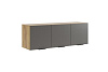 Антресоль Бери 3дв. (Дуб крафт золотой/Графит)