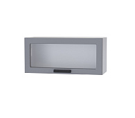 Шкаф верхний со стеклом 8ХС кухня Марбл (Белый/Океан)