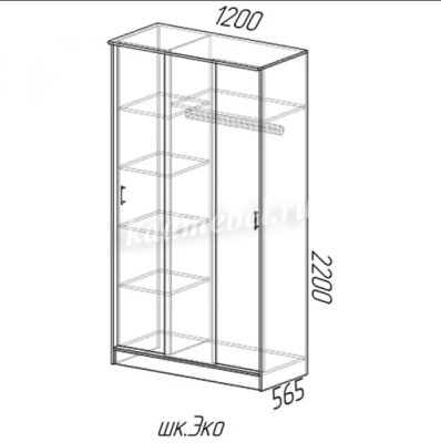Шкаф-купе Эко (Венге/Лоредо)