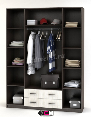 Шкаф распашной Нарцисс-3 (Венге/Белфорт) 