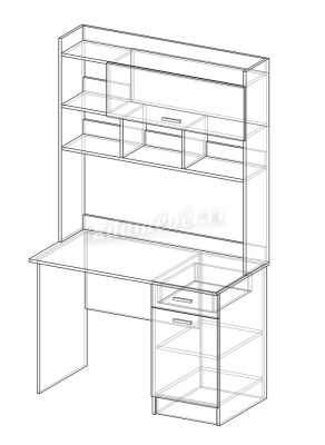 Стол компьютерный ПКС-2 (Дуб сонома/Белый глянец)