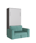 Комплект кровать-шкаф Трансформер 900*2000 (Черный ясень/Перламутр)