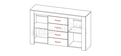 Комод Квадро-33 1400 (Дуб Делано светлый)