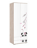 Шкаф двухдверный Панда 55.01 (Дуб мария/Белый) РАСПРОДАЖА